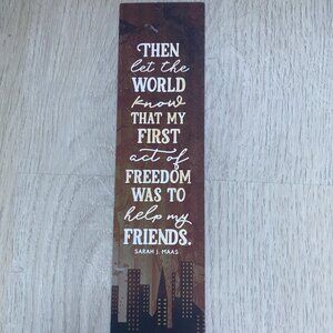 Double sided bookmark- Crescent City- Sarah J Maas, 20 x 5 cm